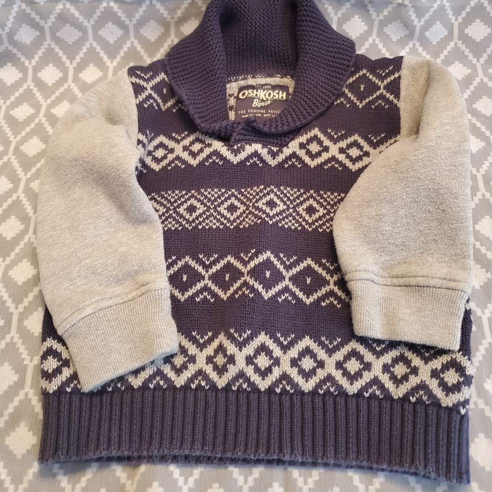 OshKosh B'gosh Navy and Gray Turtleneck Sweater